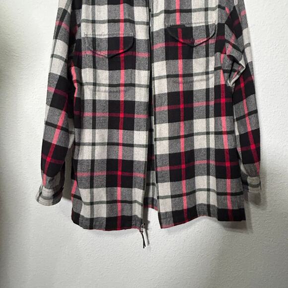 Lauren Ralph Lauren Flannel Plaid Long Sleeve Zip-Up Shacket Size Md / Lg Y2K - Picture 11 of 14